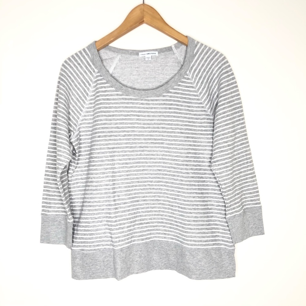 James Perse Striped Raglan Pullover Sweatshirt4 - image 2